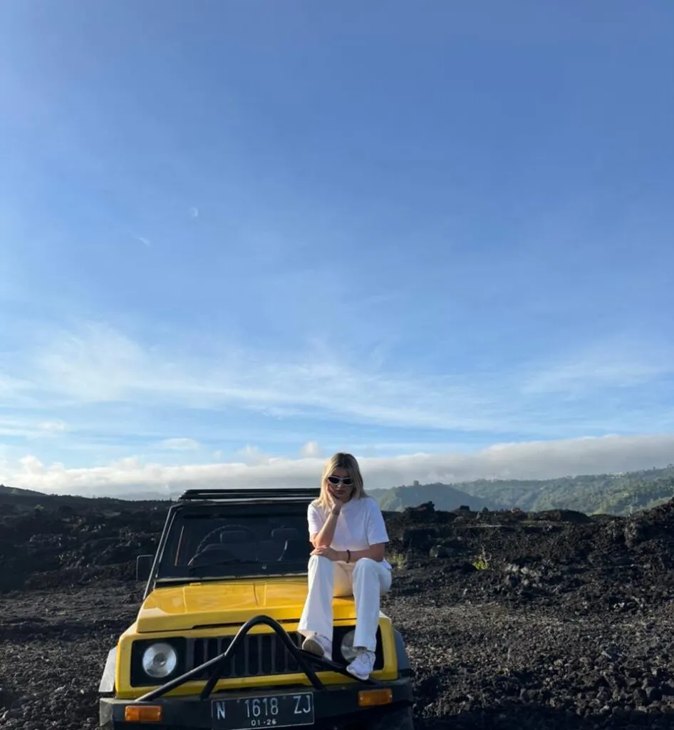 In front of mount batur